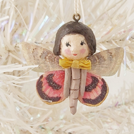 Spun Cotton Butterfly Girl Ornament