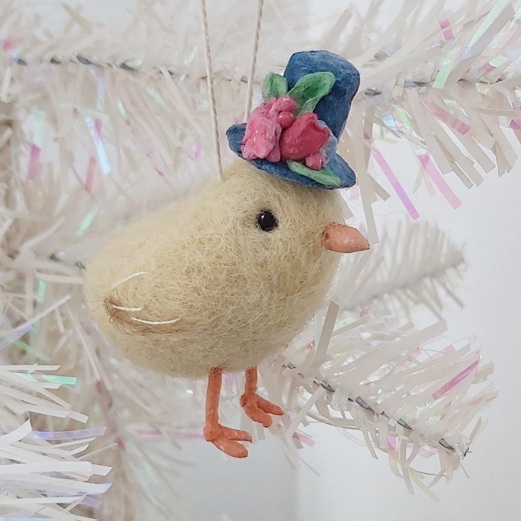 Needle Felted Easter Chick Ornament