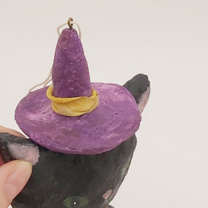 Closer view of purple spun cotton witch hat. Pic 4 of 7. 