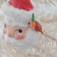 Cargar imagen en el visor de la galería, Vintage Inspired Spun Cotton Santa Ornament
