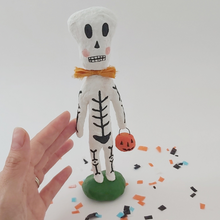 Load image into Gallery viewer, *RESERVED* Spun Cotton Halloween Skeleton Sculpture
