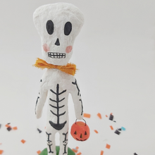 Load image into Gallery viewer, *RESERVED* Spun Cotton Halloween Skeleton Sculpture
