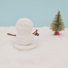 Cargar imagen en el visor de la galería, Back view of spun cotton snowman miniature. Pic 5 of 6. 
