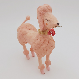 Another close up spun cotton pink poodle sculpture. Pic 6 of 7.