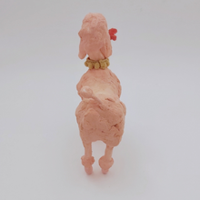 Cargar imagen en el visor de la galería, Back view of spun cotton pink poodle sculpture. Pic 7 of 7. 
