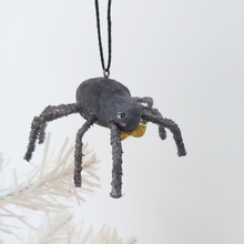 Load image into Gallery viewer, A vintage style spun cotton spider hanging from tree. Pic 6 of 6. 
